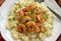 Creamy Cauliflower Grits with Seared Shrimp