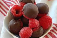 Chocolate-Dipped Frozen Raspberry Jewels