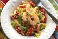 Creamy Baked Feta Shrimp with Zucchini Noodles