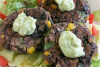 Spiced Black Bean Fritters with Cool Avocado Crema