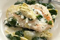 Lily’s Dreamy Creamy Spinach Artichoke Chicken Skillet