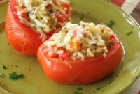 Easy Four Ingredient Rice Stuffed Tomatoes