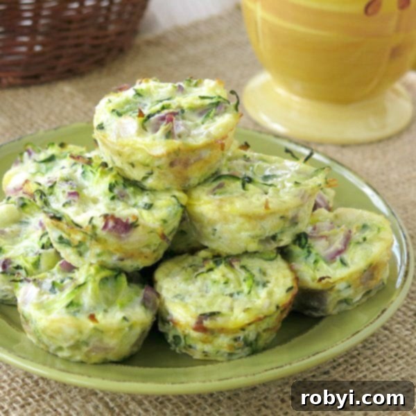 Low-carb Zucchini Egg Muffins on plate