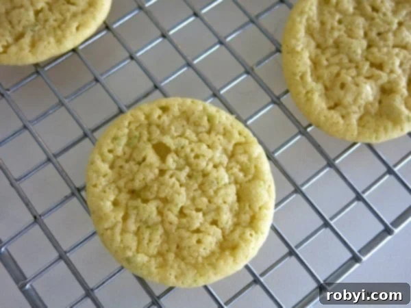 Key Lime Cookies on a cooling rack