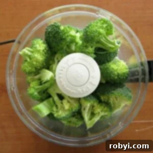 Broccoli in food processor