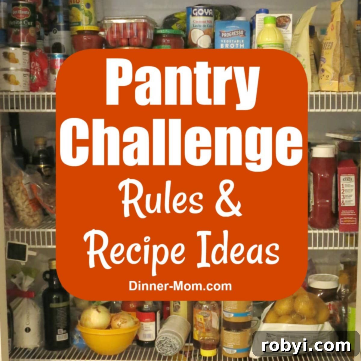 Open Pantry with Graphic for Rules and Recipes