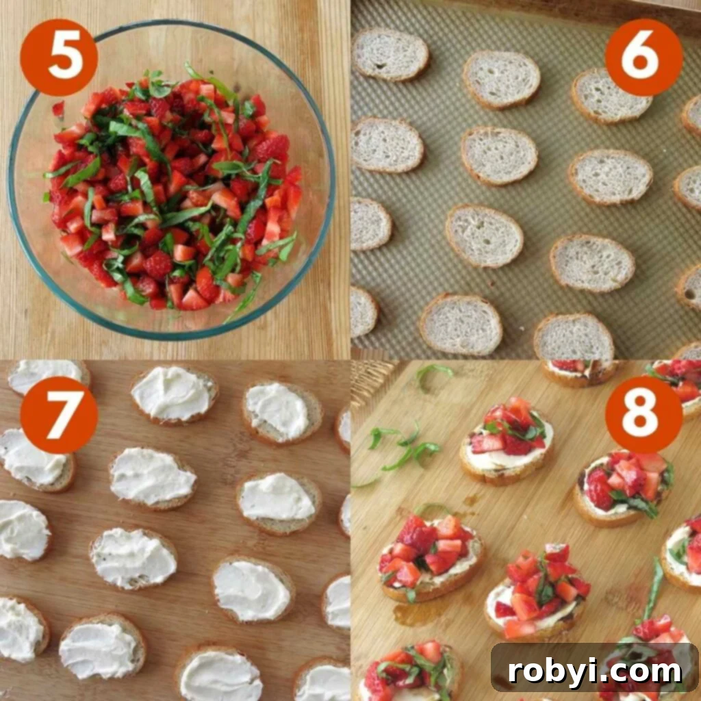 Numbered graphic of steps 4-8 to make recipe.