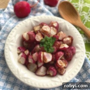 Air fried radishes in a bowl.