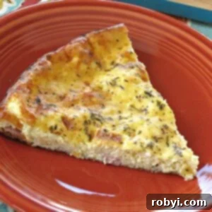 Smart Prep Crustless Quiche Freeze For Later 6 Make ahead crust quiche with ham and cheese on a plate.