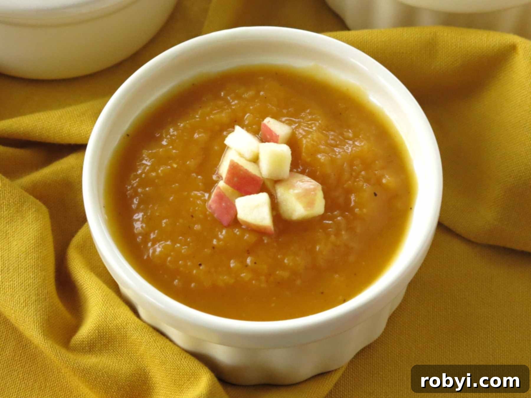 Bowl of butternut squash soup.