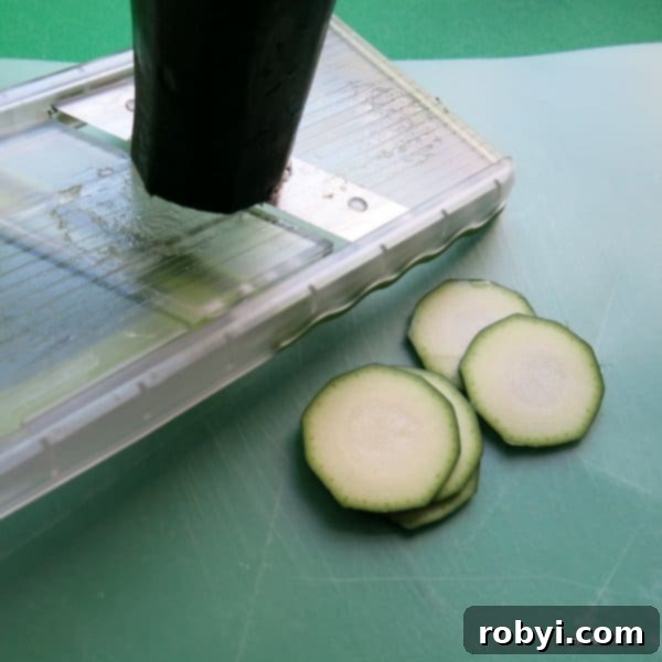 Zucchini Sliced with Mandoline