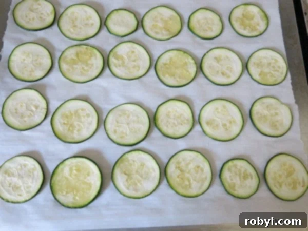 Zucchini Slices Ready to Bake