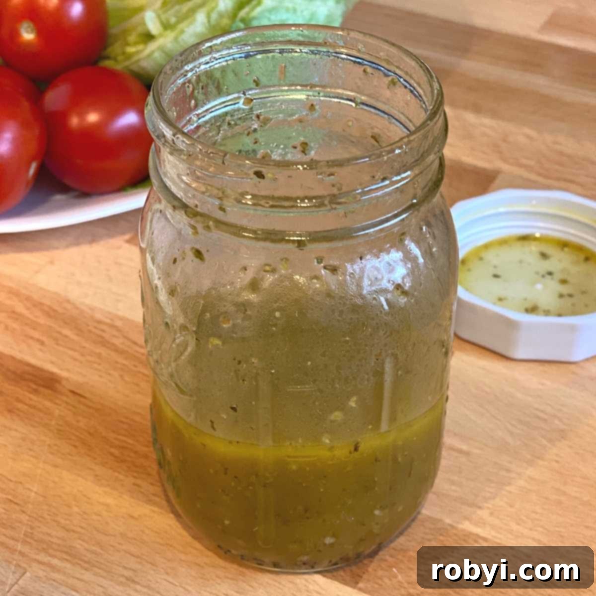 Homemade 1905 Salad Dressing in a mason jar.
