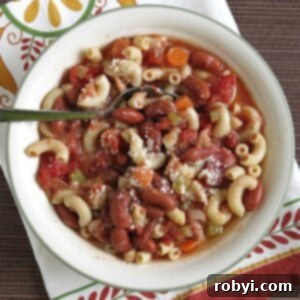 Copycat Olive Garden Pasta Fagioli Soup 6 Bowl of pasta fagioli soup with fresh garnish.