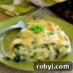 Host a Friendsgiving Feast for Less 4 Slice of Creamy White Chicken Enchilada Pie on a plate.