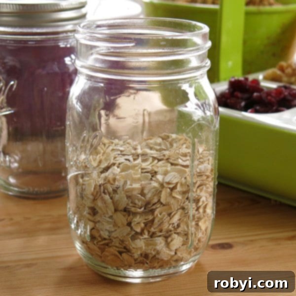 Preparing Overnight Oats in a Jar